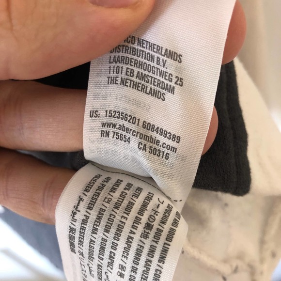 Abercrombie & Fitch Soft A&F Collection Color Block Hoodie size XS Gray Cream - Picture 5 of 13